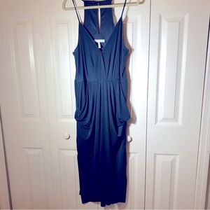 BCBGENERATION Navy Blue Drape Slip Dress